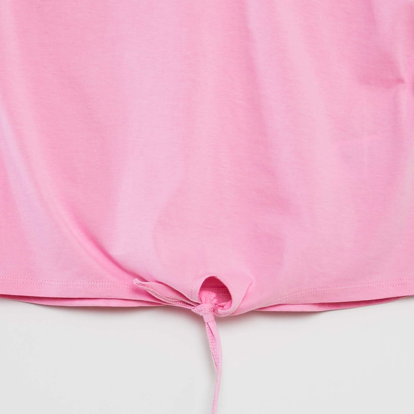 T-shirt manches courtes à nouer à la base ROSE