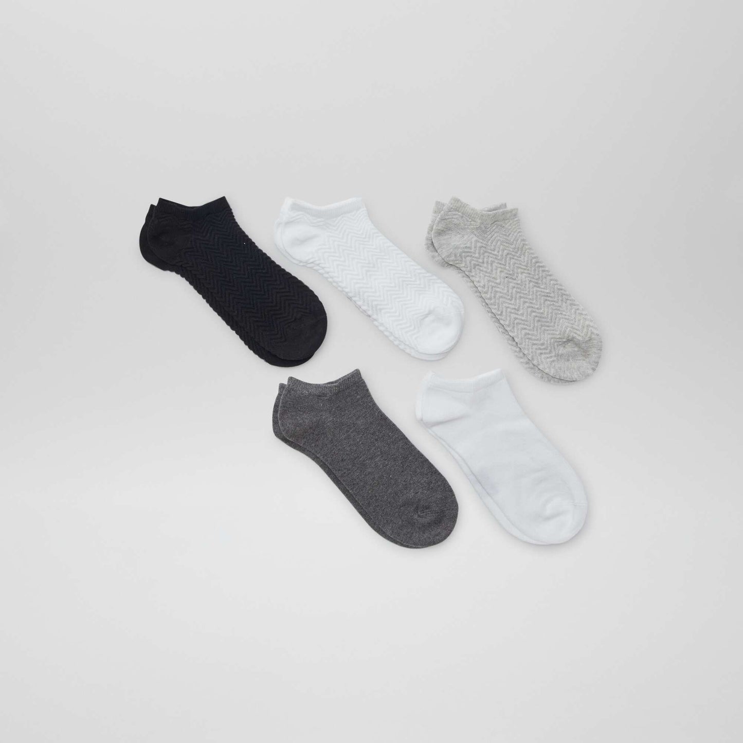 Lot de 5 chaussettes invisibles GRIS
