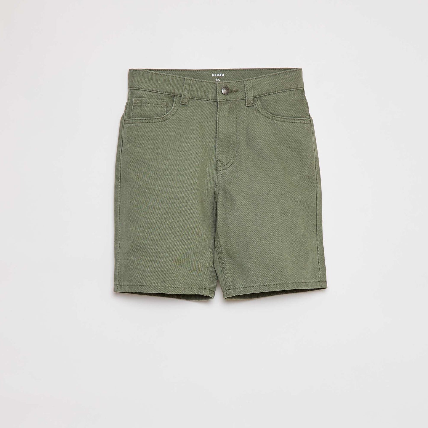Bermuda en twill coupe loose VERT