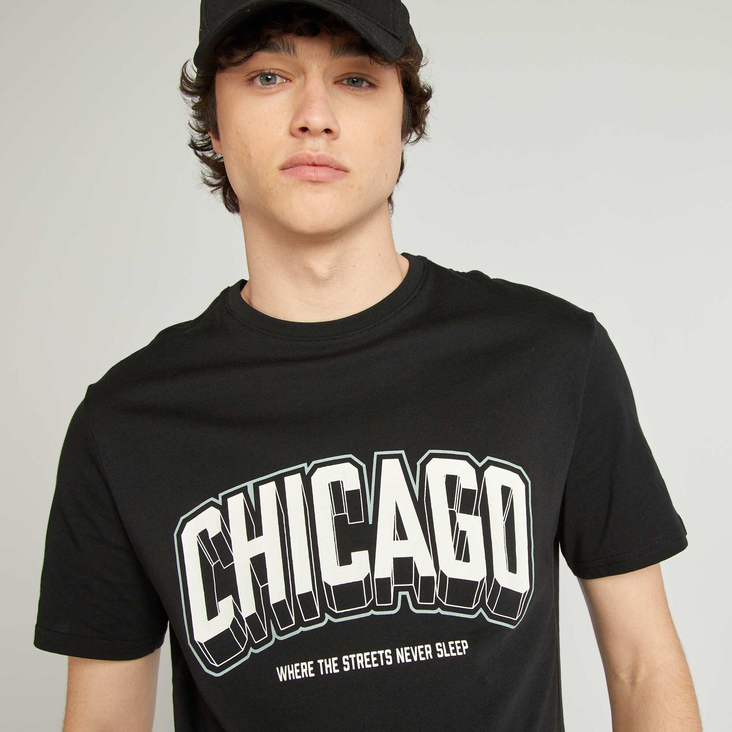 Tee-shirt en jersey imprimé NOIR