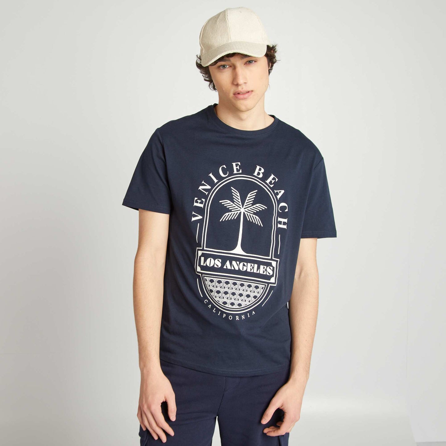 Tee-shirt en jersey imprimé BLEU