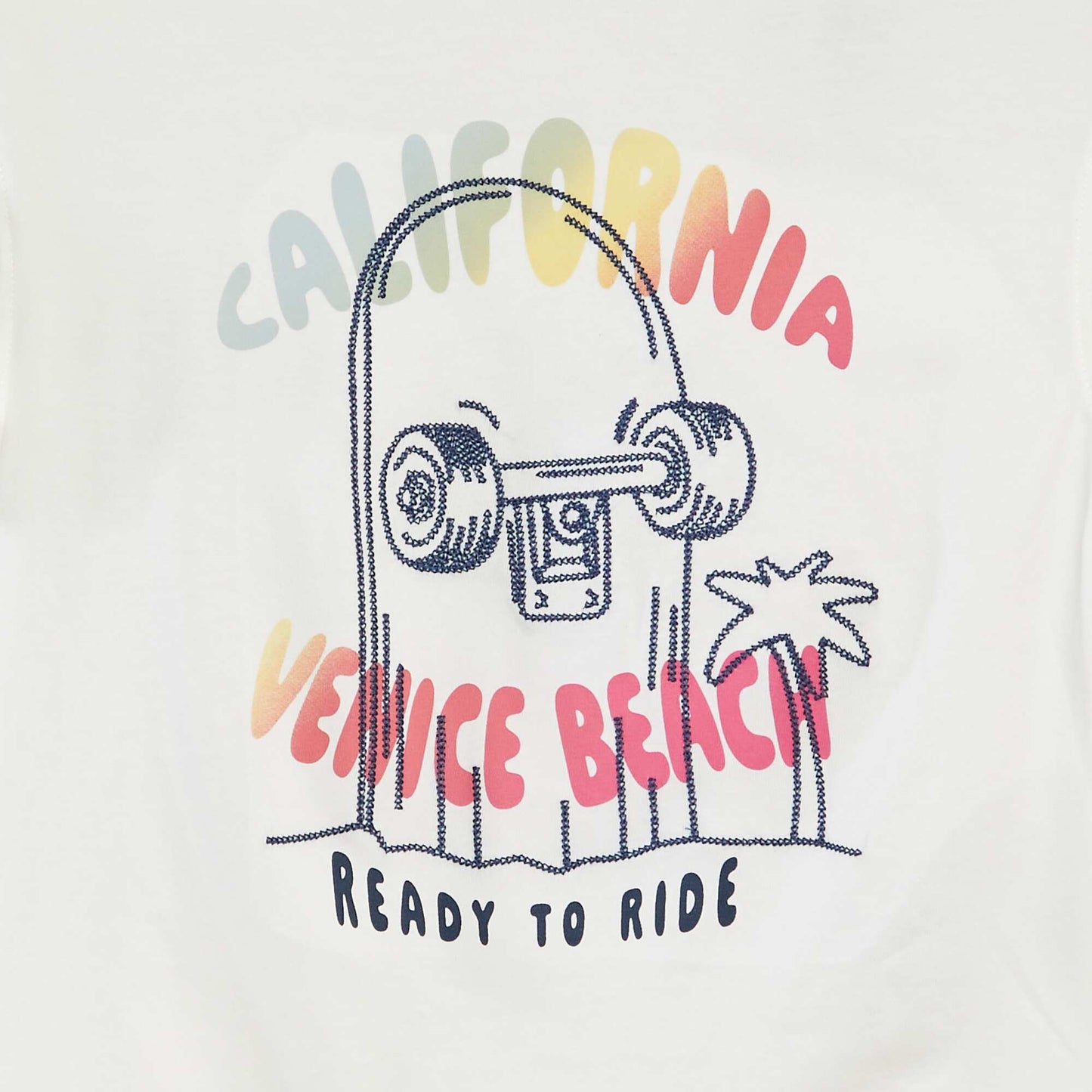 T-shirt manches courtes imprimé BLANC