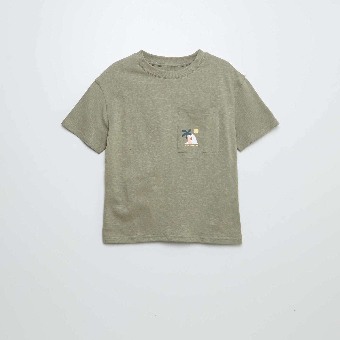 T-shirt à manches courtes avec poche poitrine et imprimés KAKI