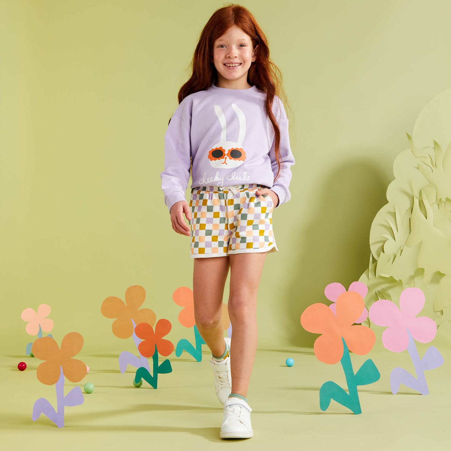 Short en molleton fin - Grafik Edition BLANC/ROSE