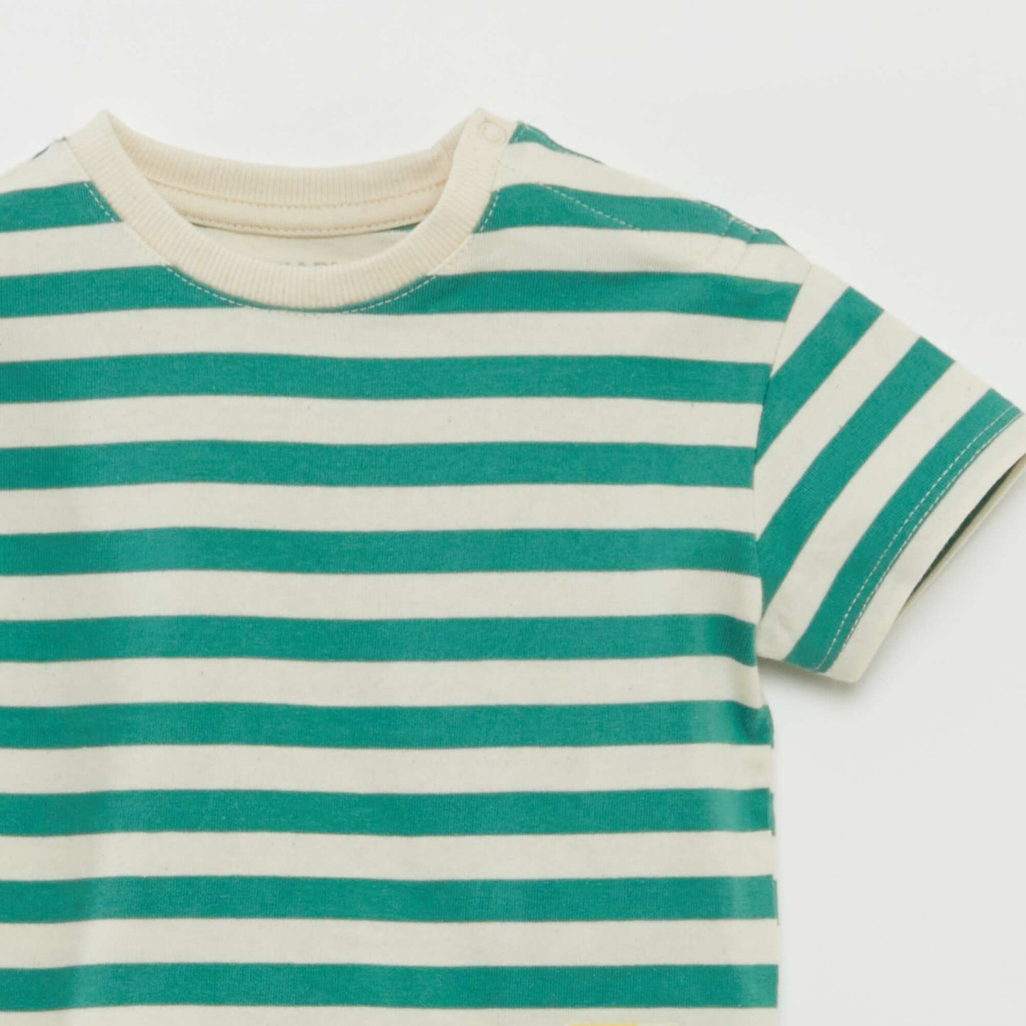 T-shirt en jersey rayé manches courtes BLANC