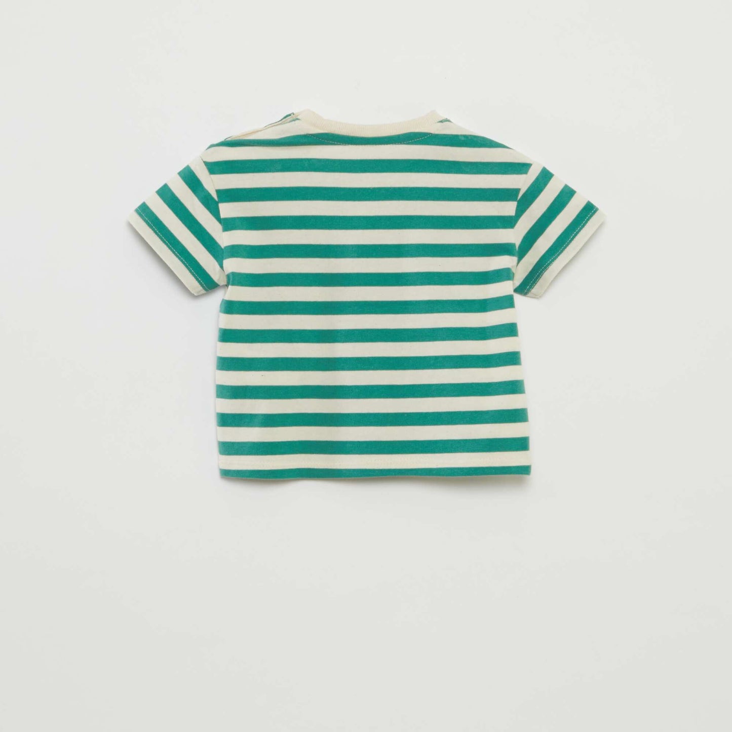 T-shirt en jersey rayé manches courtes BLANC