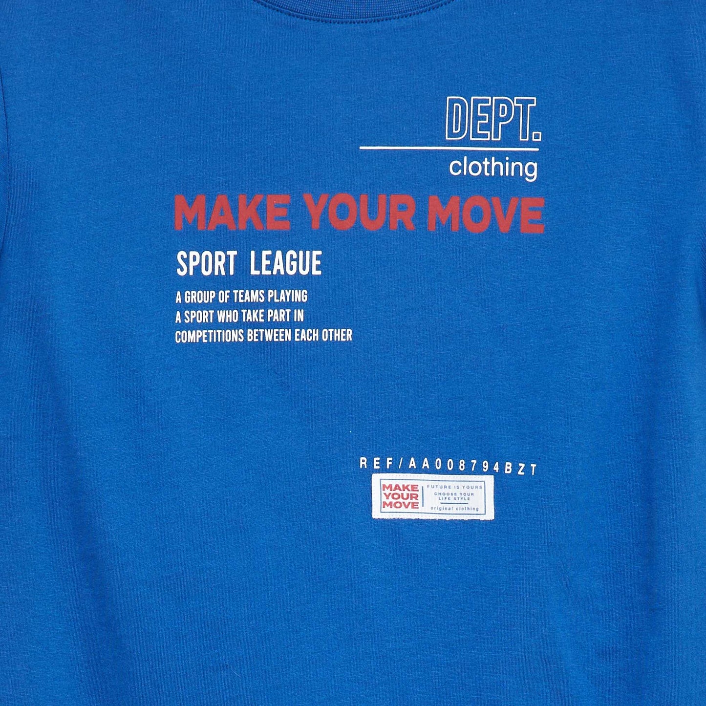 T-shirt à col rond imprimé BLEU