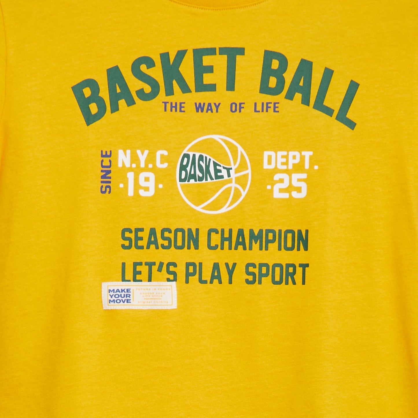 T-shirt à col rond imprimé JAUNE