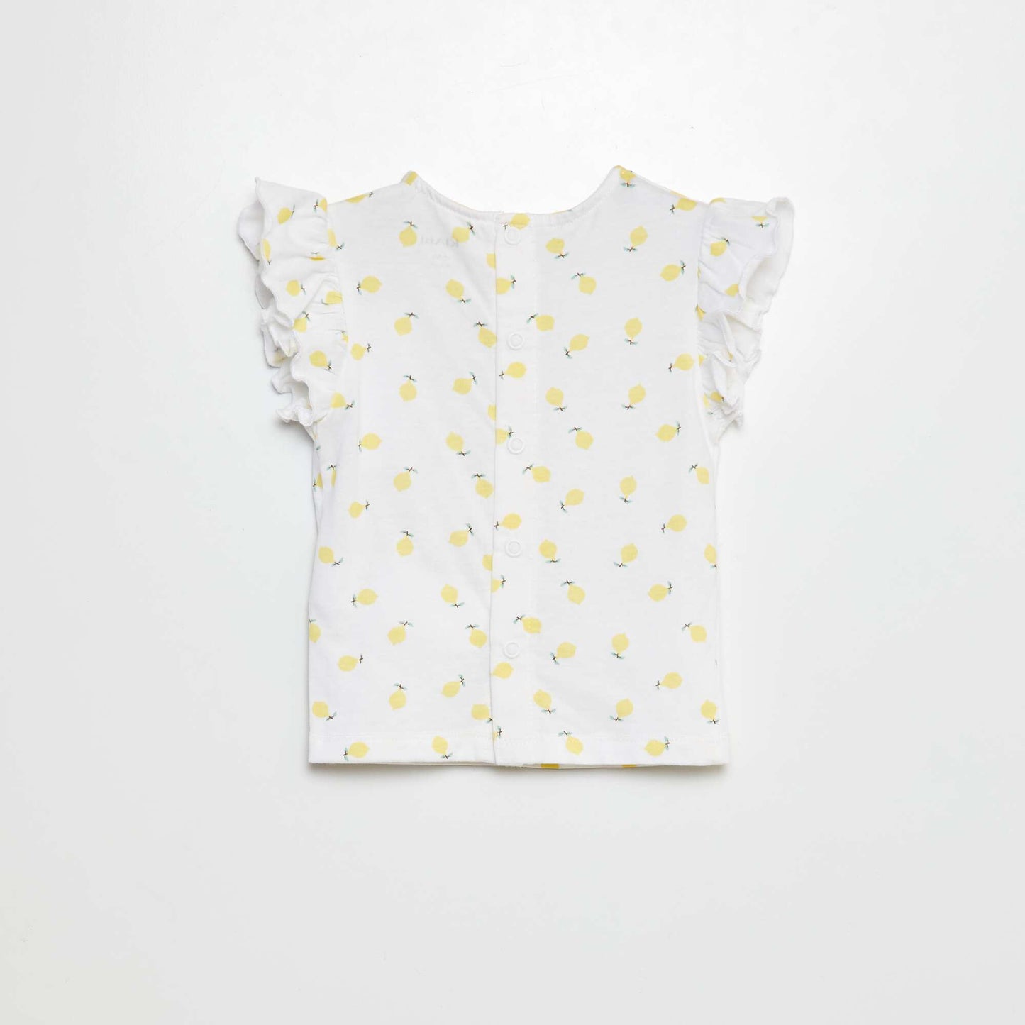 T-shirt à manches courtes volantées BLANC