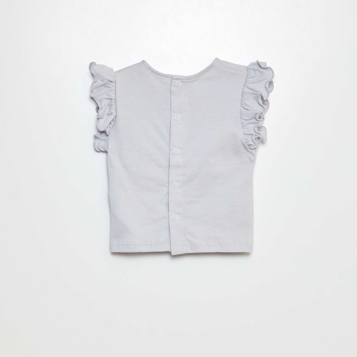 T-shirt à manches courtes volantées BLEU