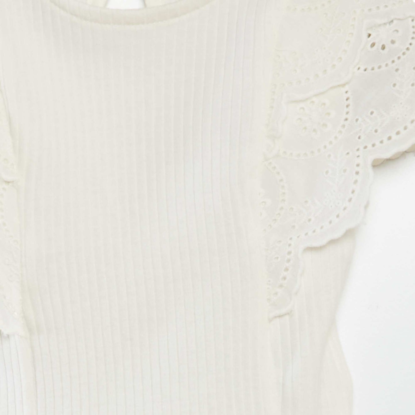 T-shirt avec manches brodées BLANC