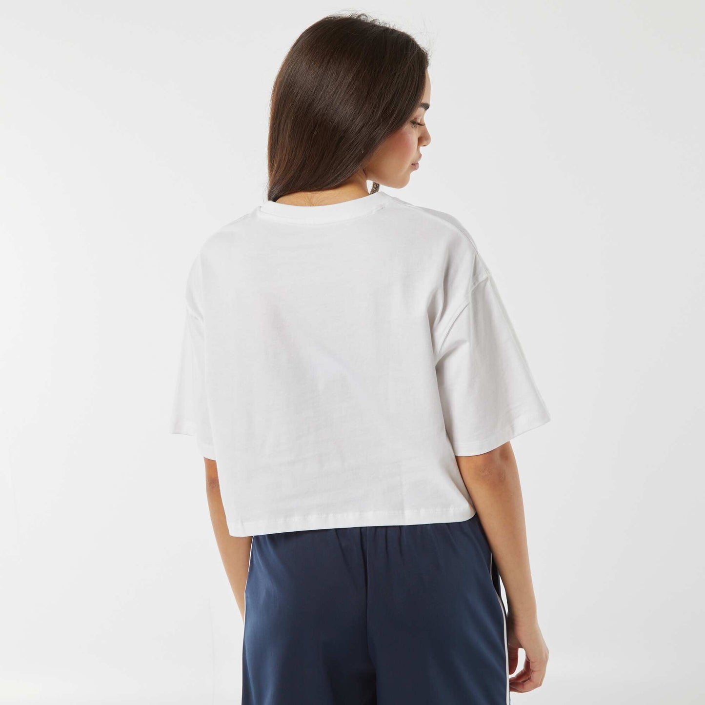 T-shirt uni coupe courte manches courtes BLANC