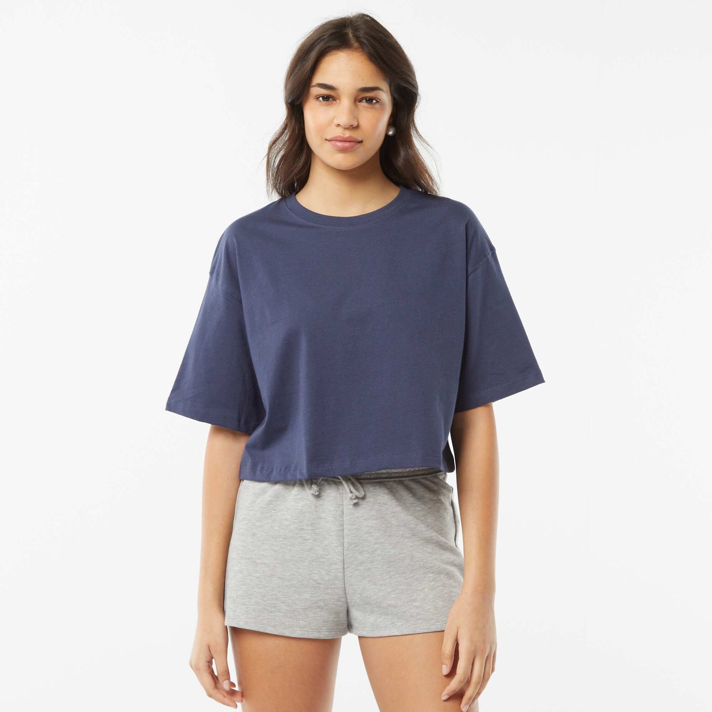 T-shirt uni coupe courte manches courtes BLEU