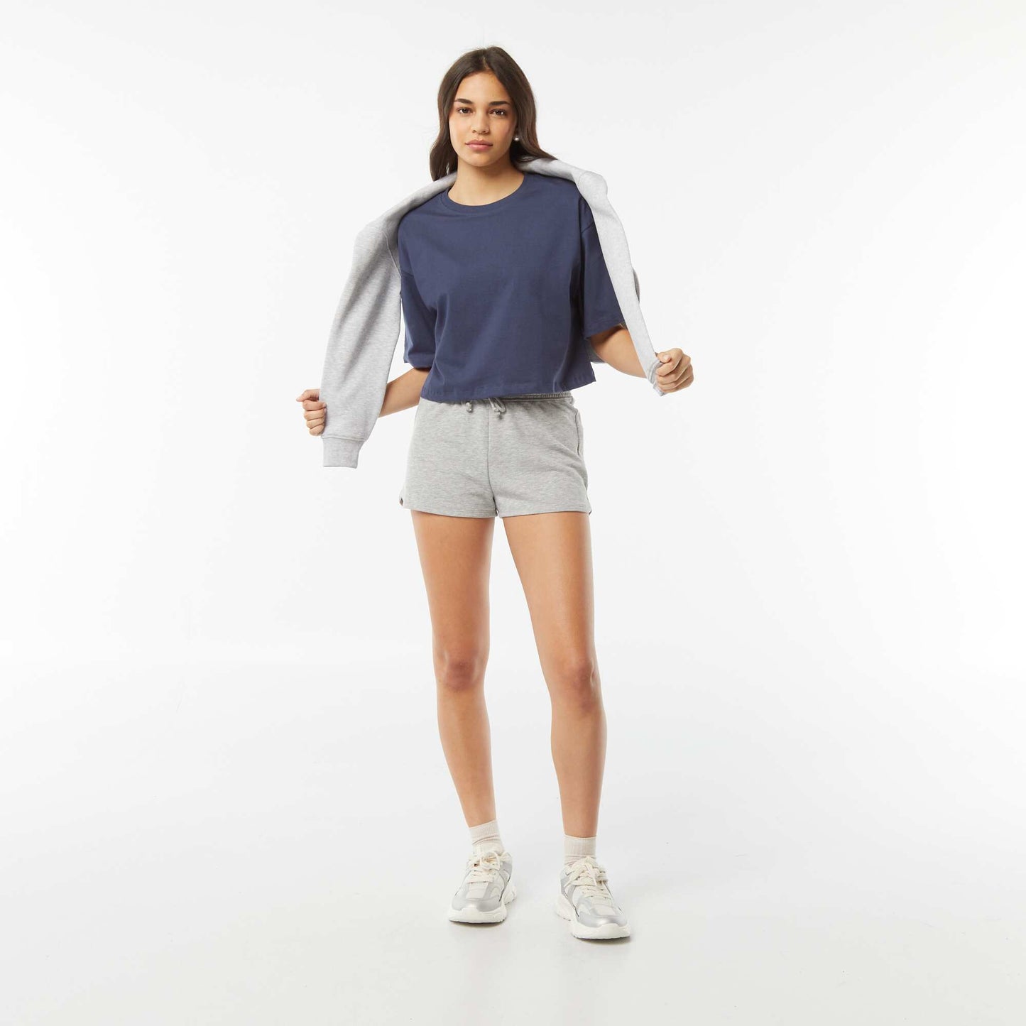 T-shirt uni coupe courte manches courtes BLEU