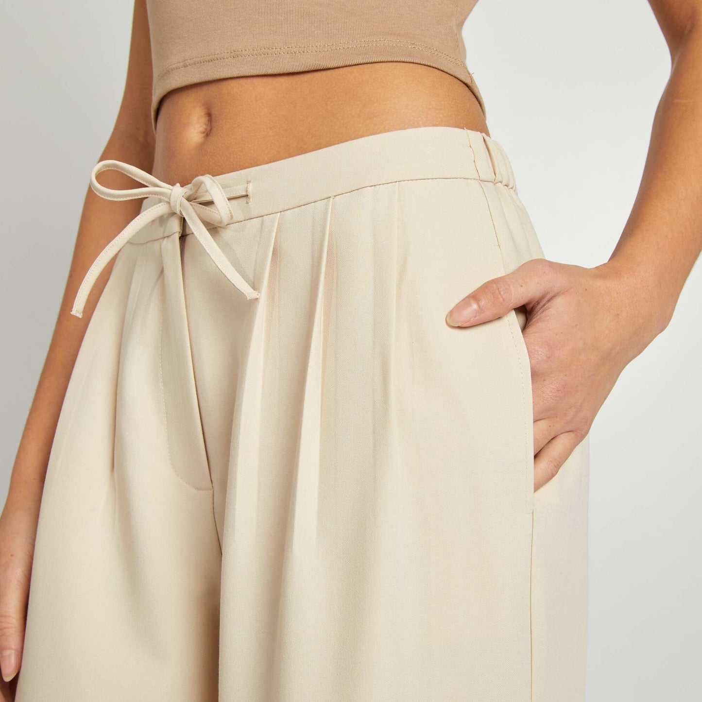Pantalon large et fluide BEIGE