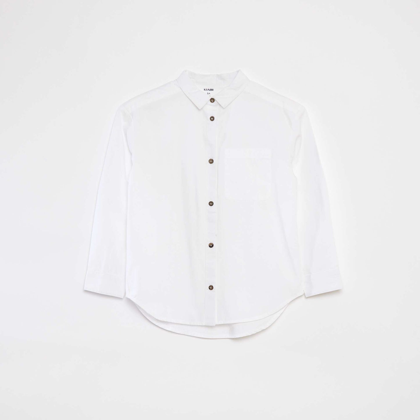 Chemise à manches longues en popeline BLANC