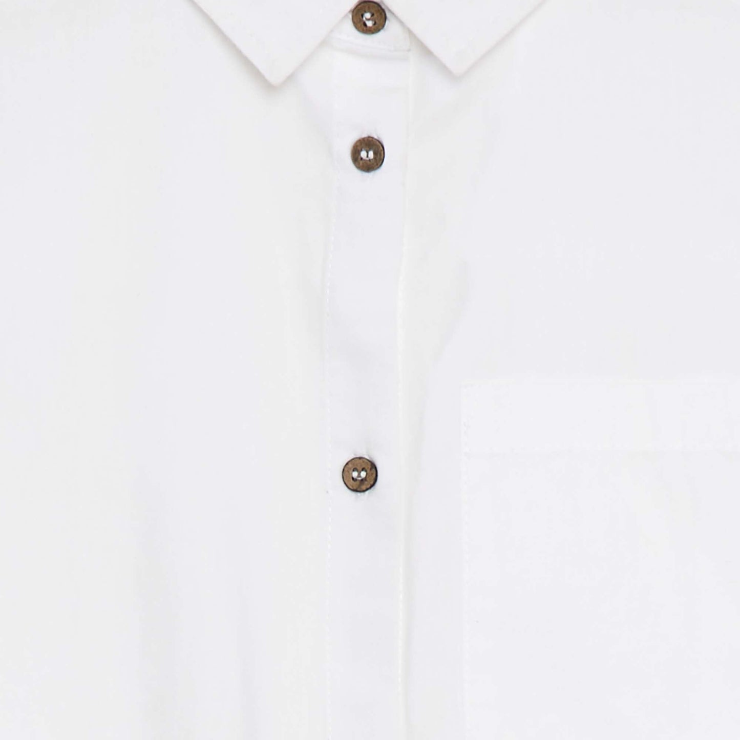 Chemise à manches longues en popeline BLANC
