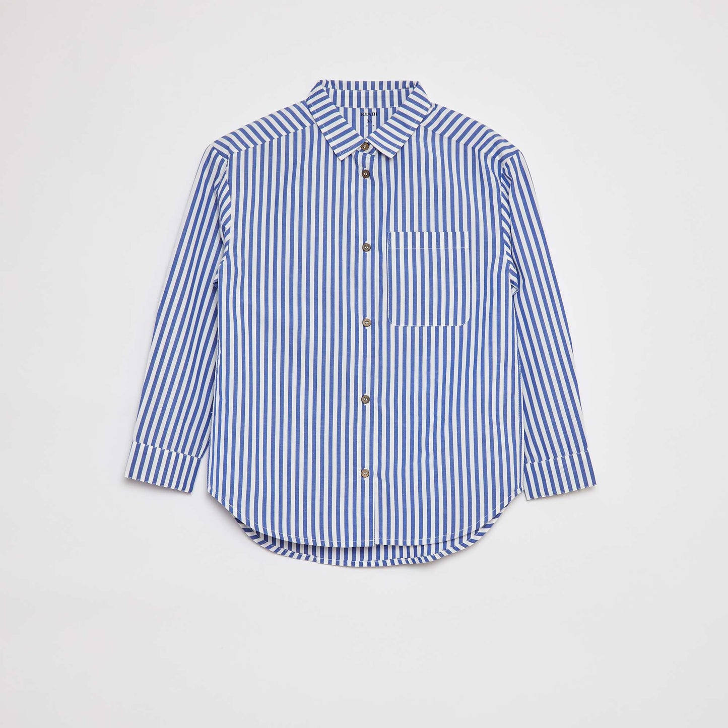 Chemise à manches longues en popeline BLEU
