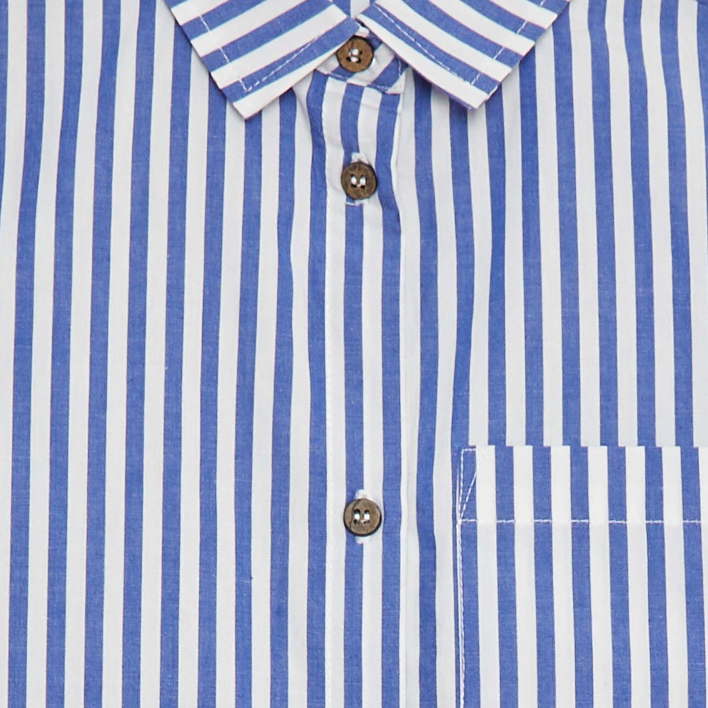 Chemise à manches longues en popeline BLEU