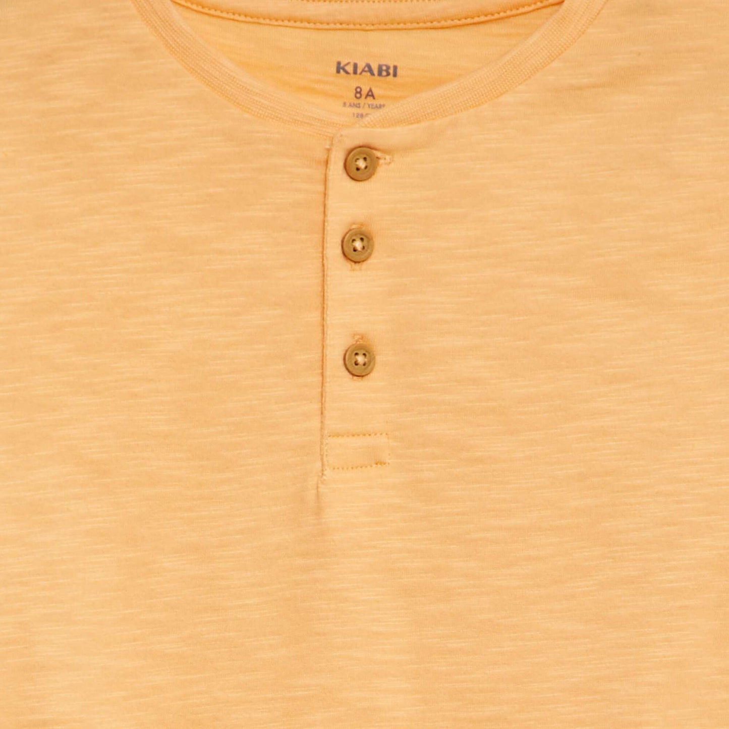 T-shirt col tunisien manches courtes ORANGE