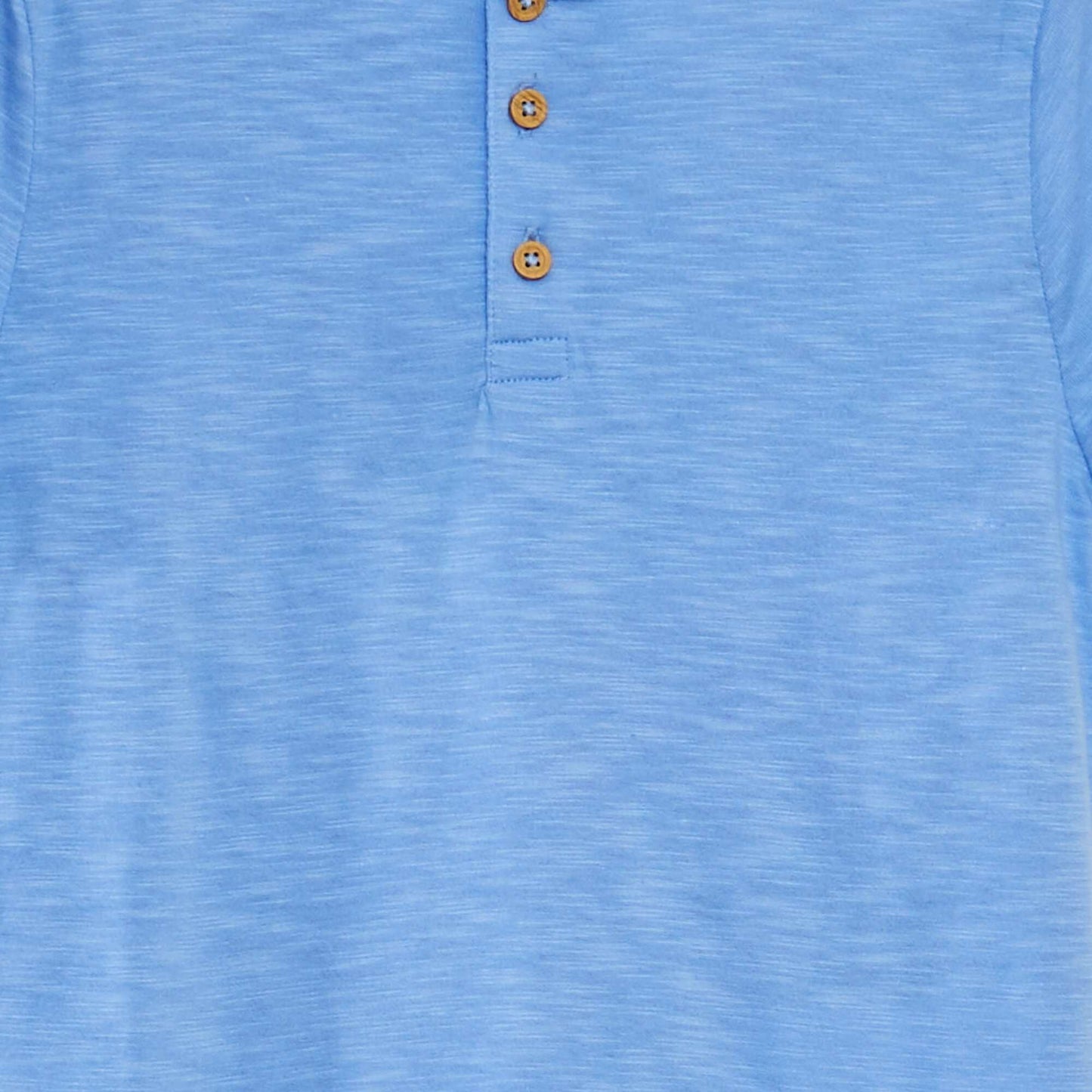 T-shirt col tunisien manches courtes BLEU