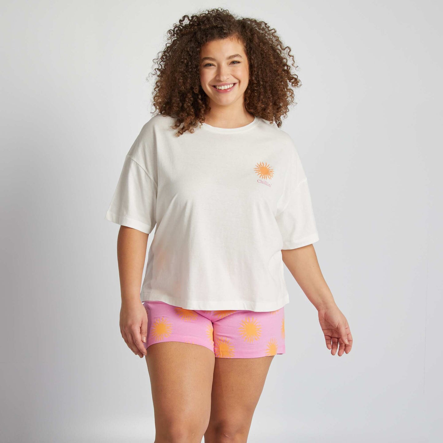 Pyjama court t-shirt + short - 2 pièces ROSE