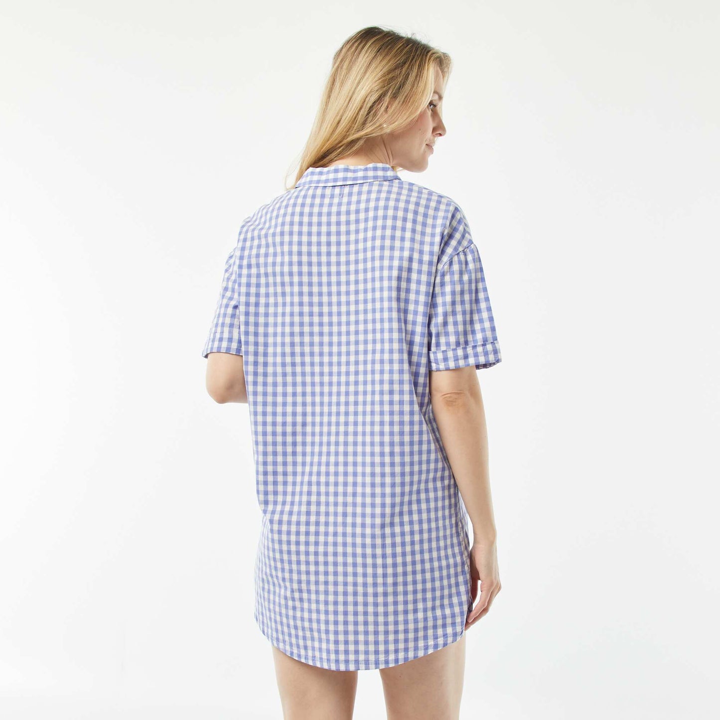 Chemise de nuit en coton BLEU