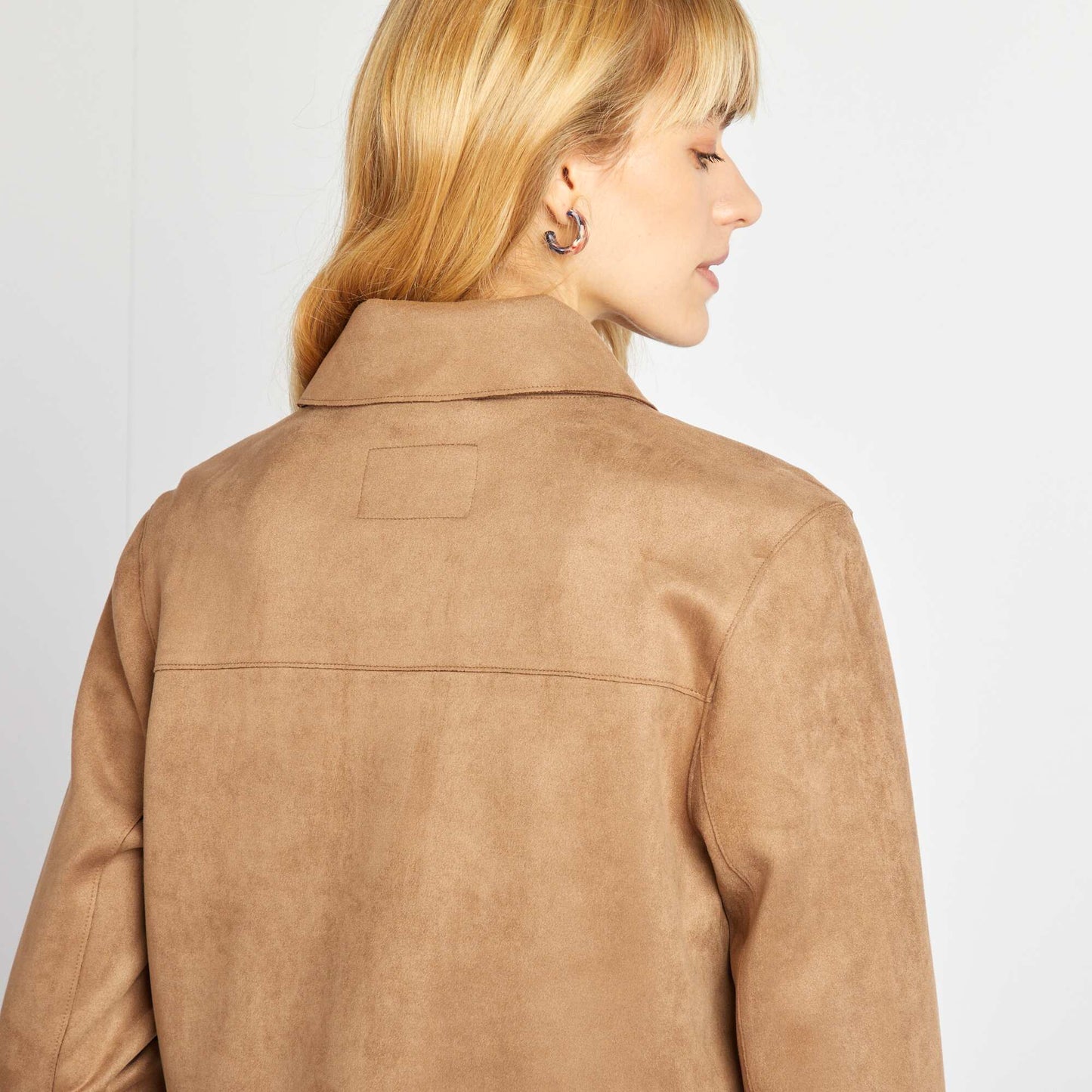 Veste en suédine avec poches BEIGE