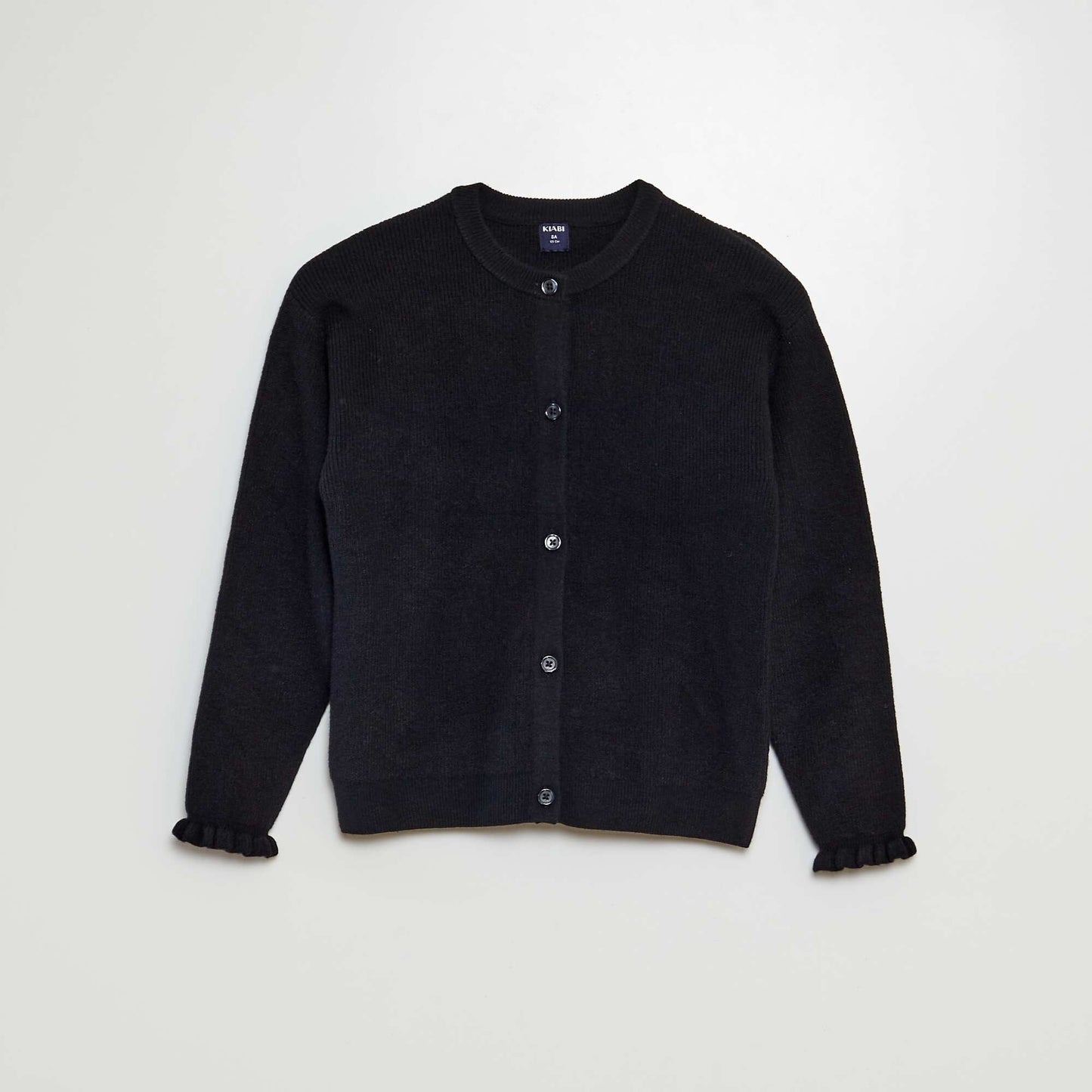 Gilet en maille avec poignets volantés NOIR