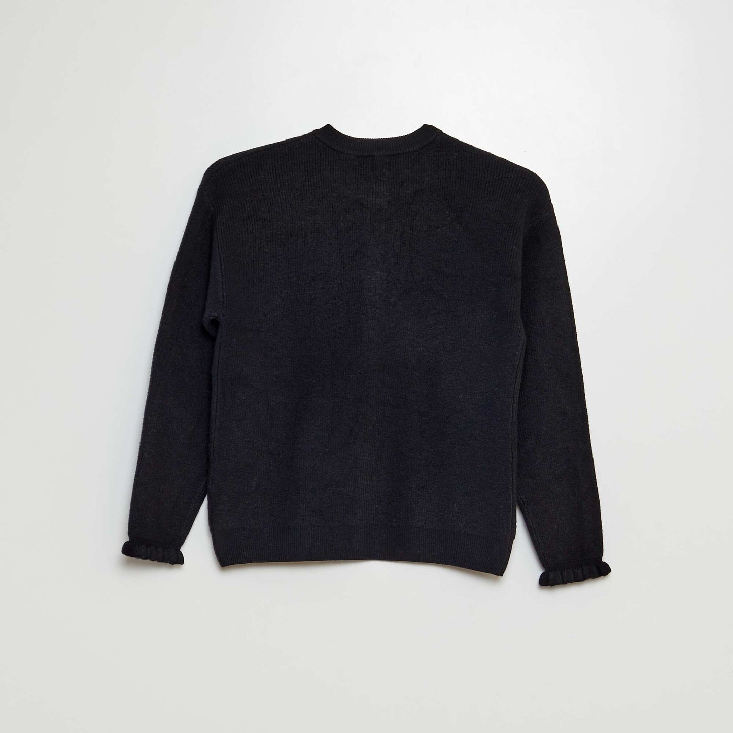Gilet en maille avec poignets volantés NOIR