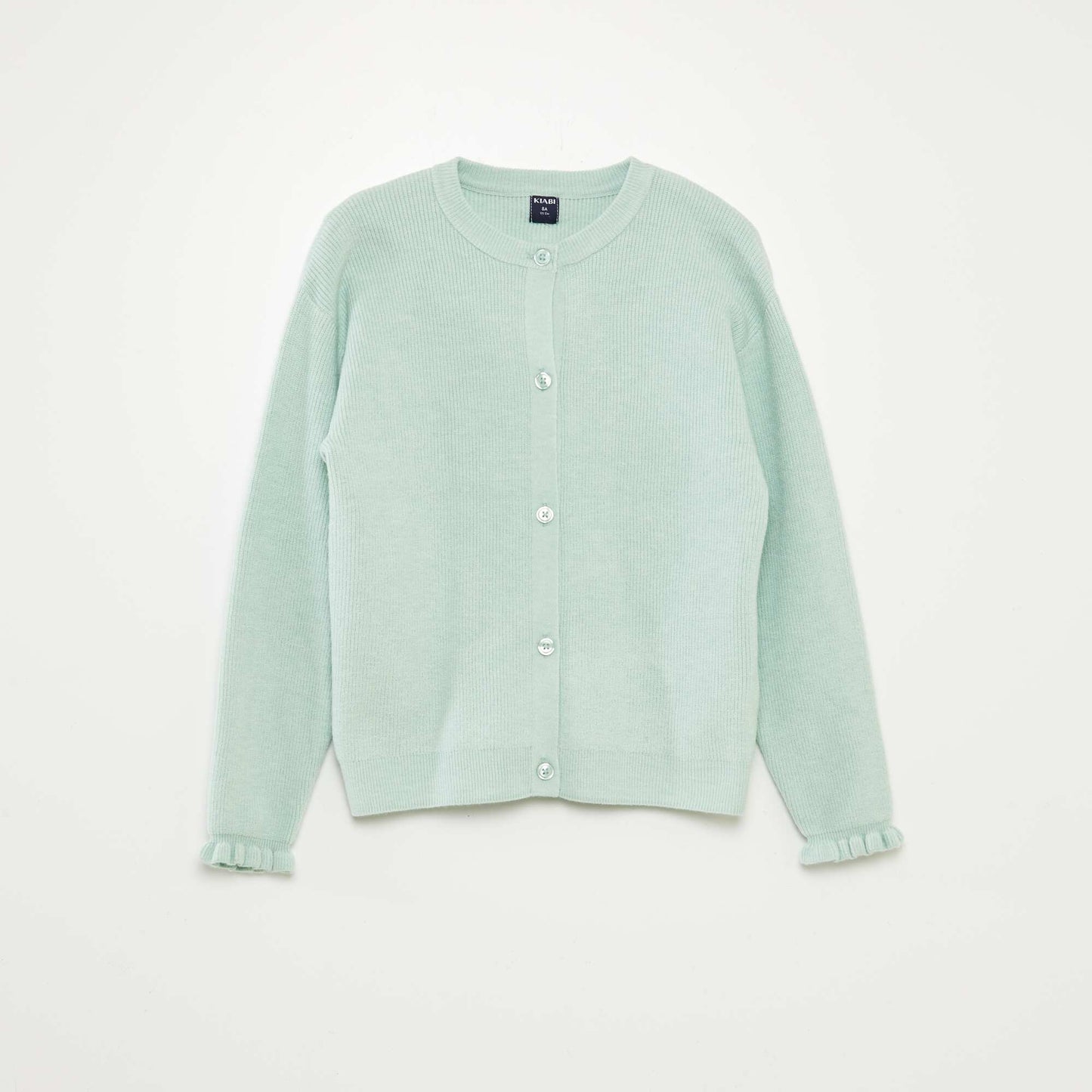 Gilet en maille avec poignets volantés VERT