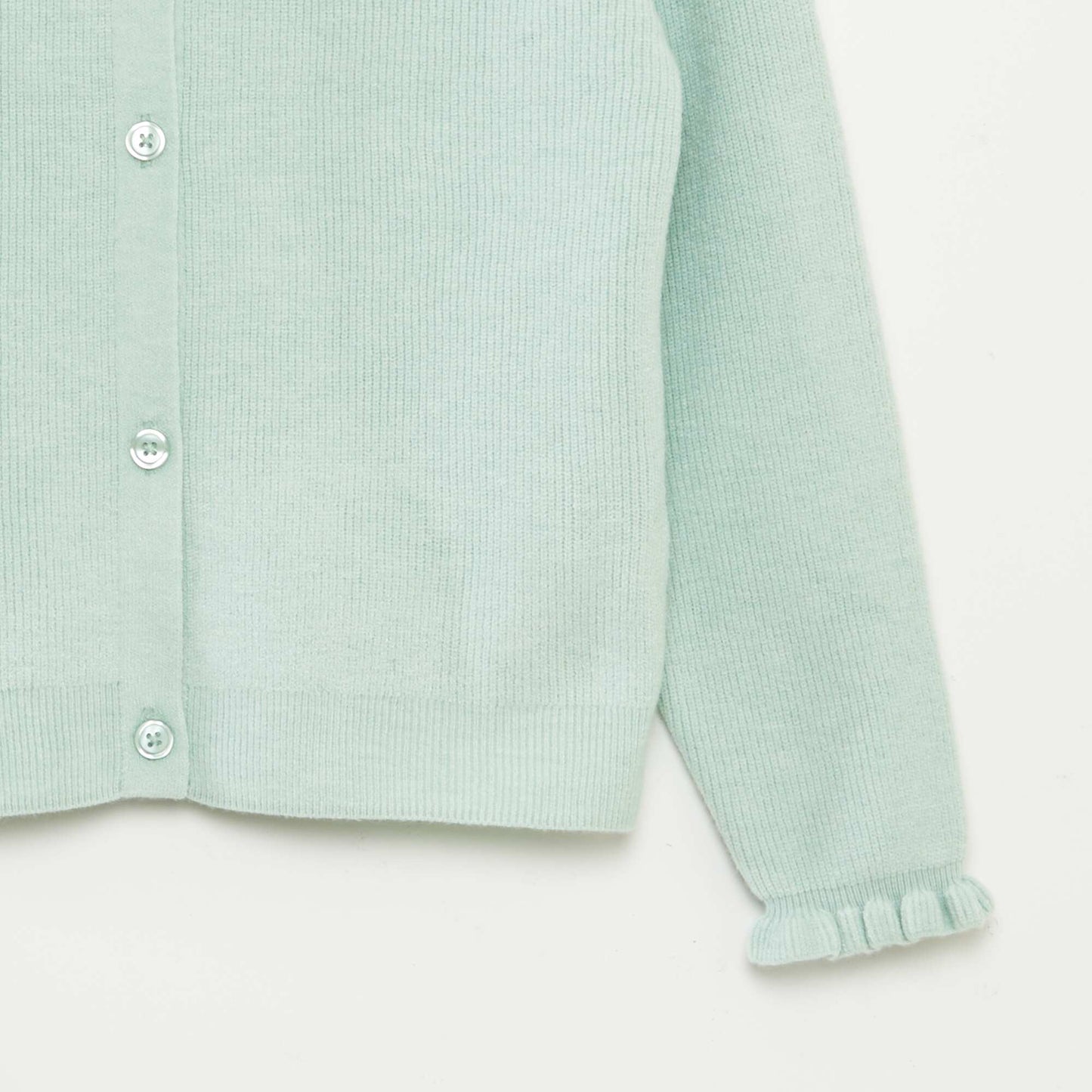 Gilet en maille avec poignets volantés VERT