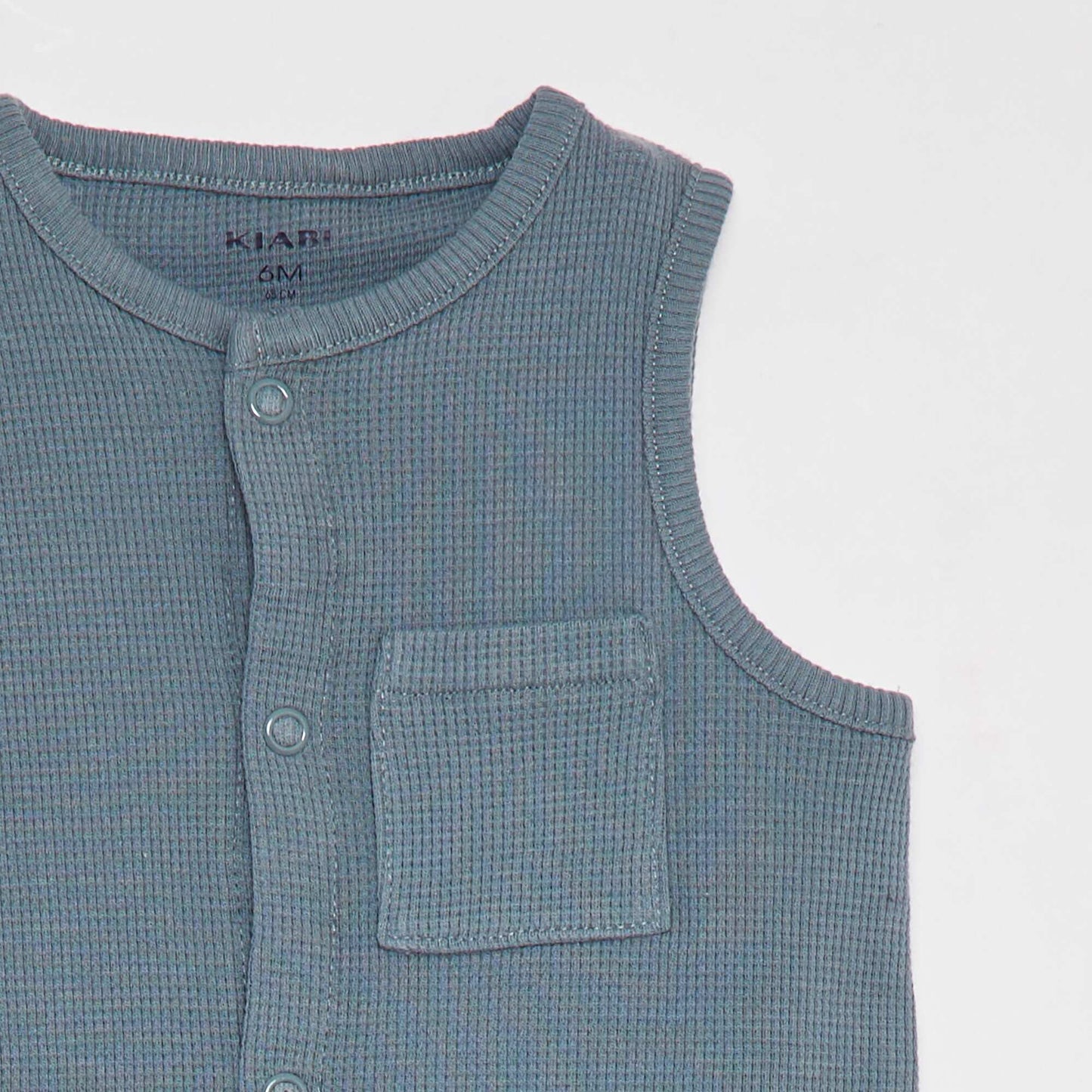 Dors-bien en maille gaufrée BLEU