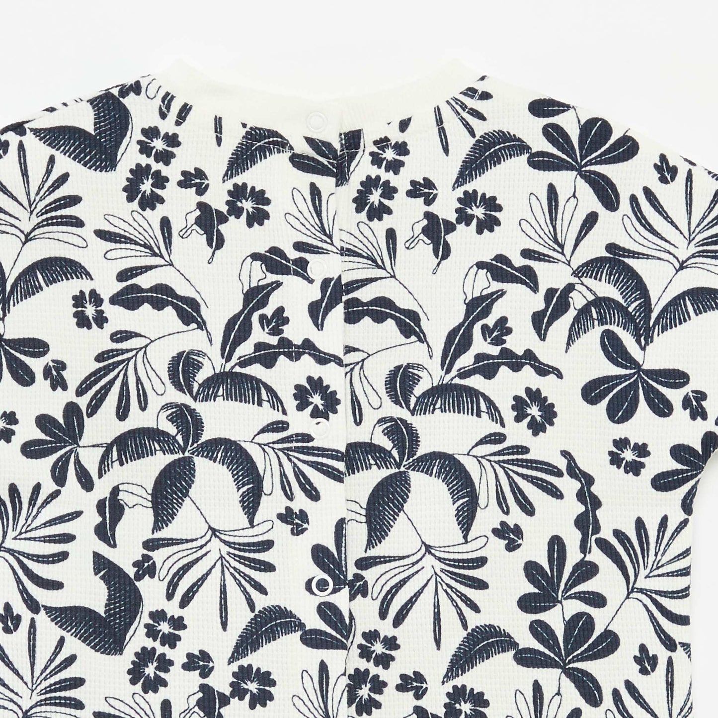 T-shirt en maille gaufrée avec imprimé BLANC