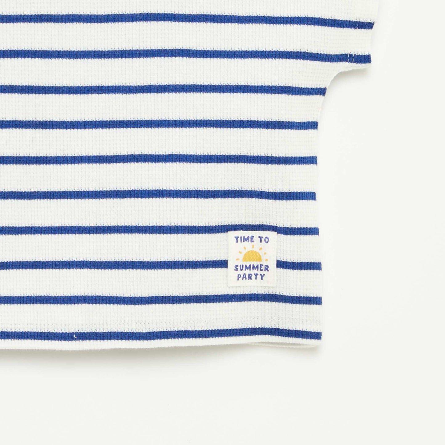 T-shirt en maille gaufrée avec imprimé BLANC