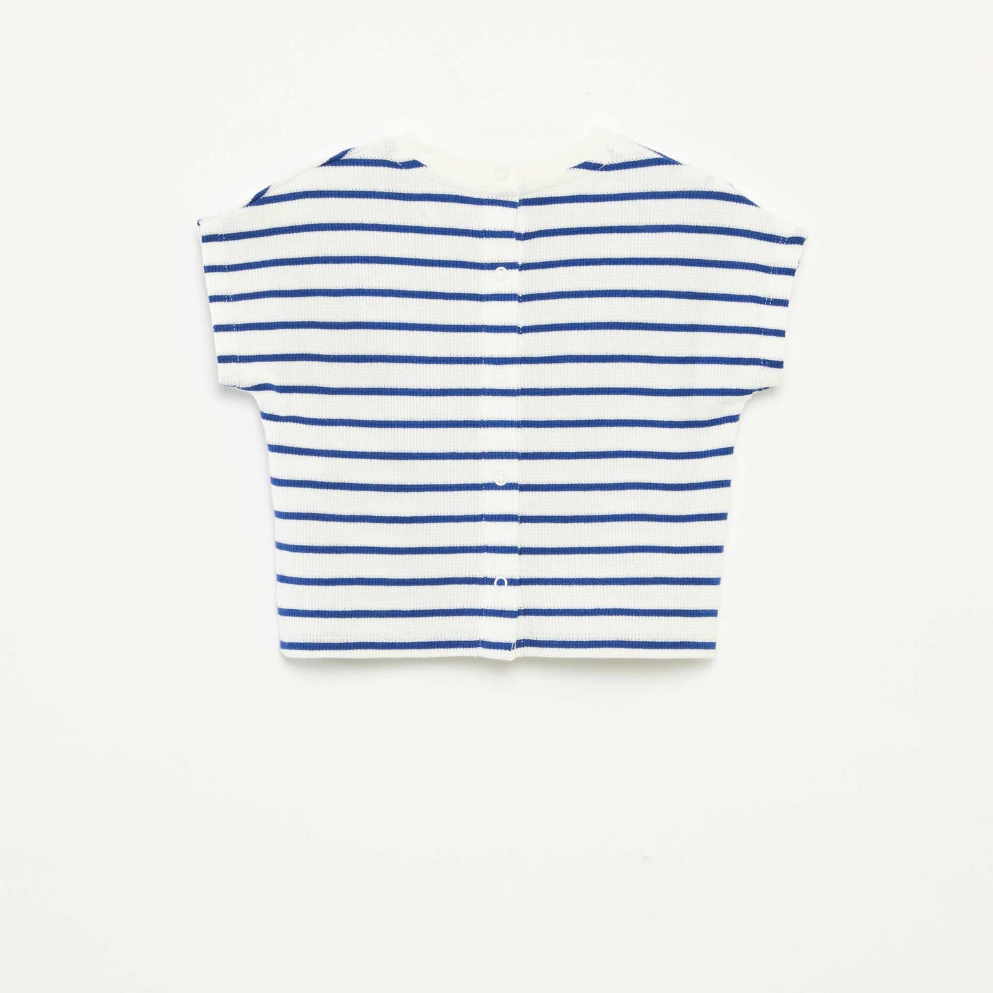 T-shirt en maille gaufrée avec imprimé BLANC