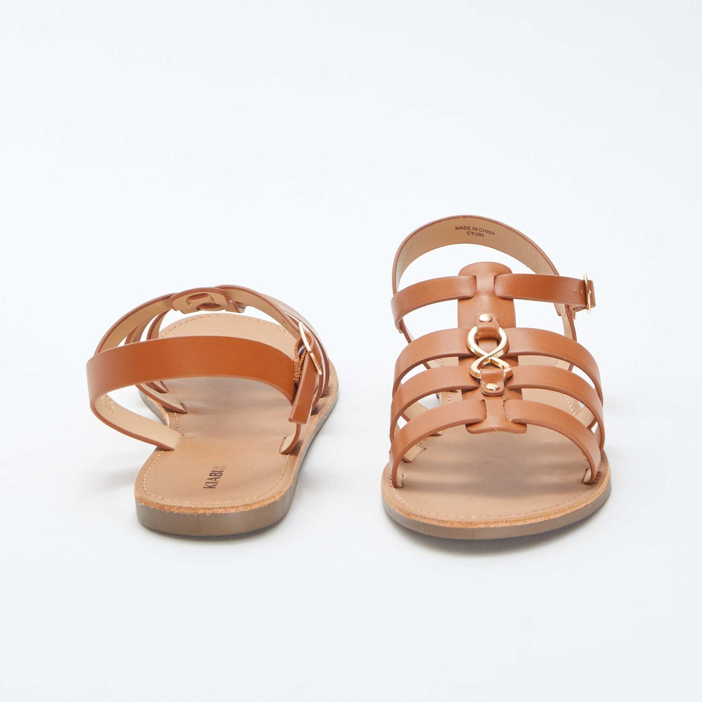 Sandales avec détails métalliques MARRON