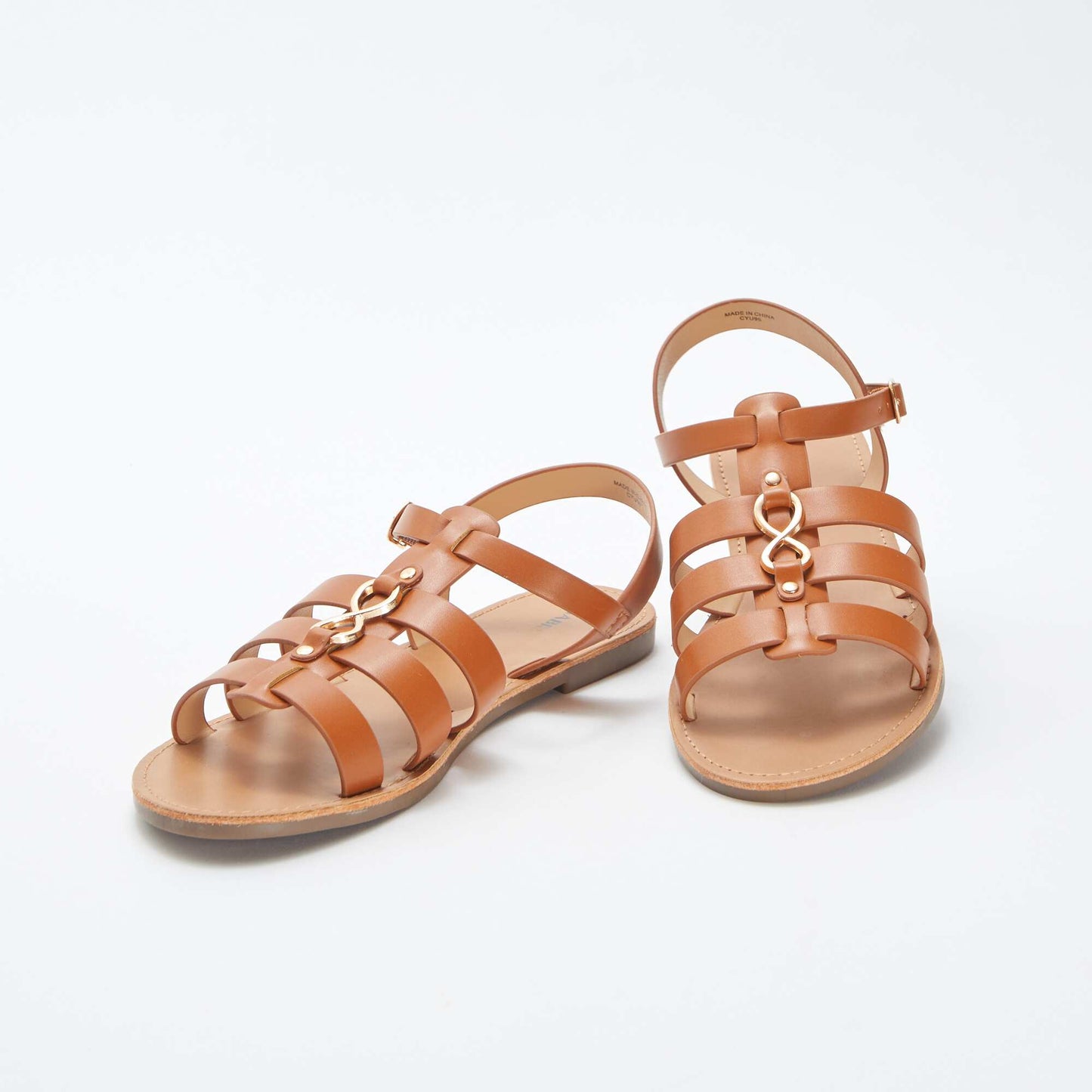 Sandales avec détails métalliques MARRON