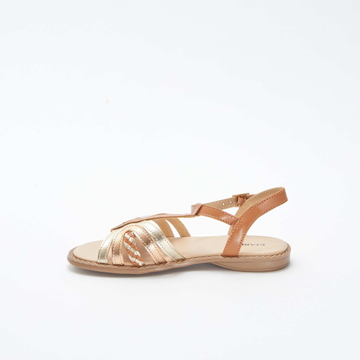 Sandales dorées et cuivrées avec fermetures à boucles BEIGE