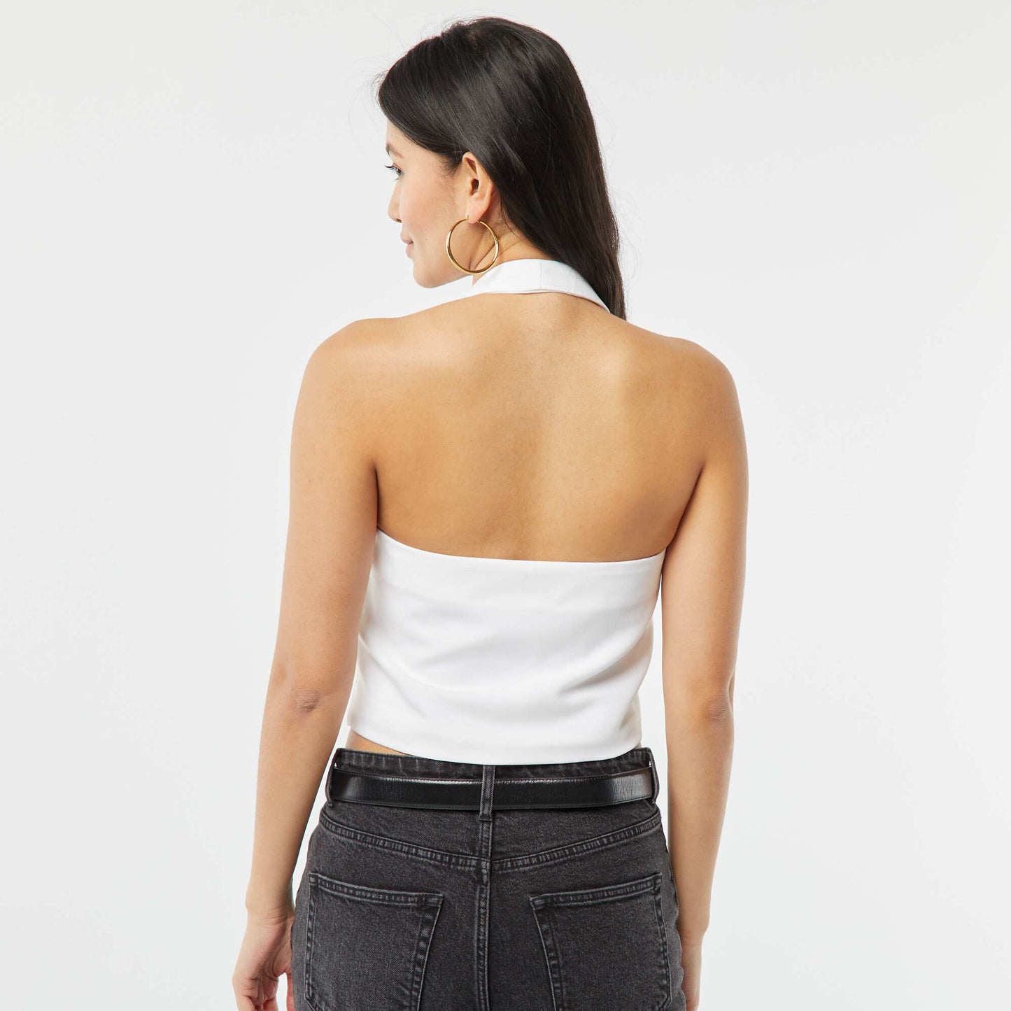 Veste sans manches avec dos ouvert BLANC
