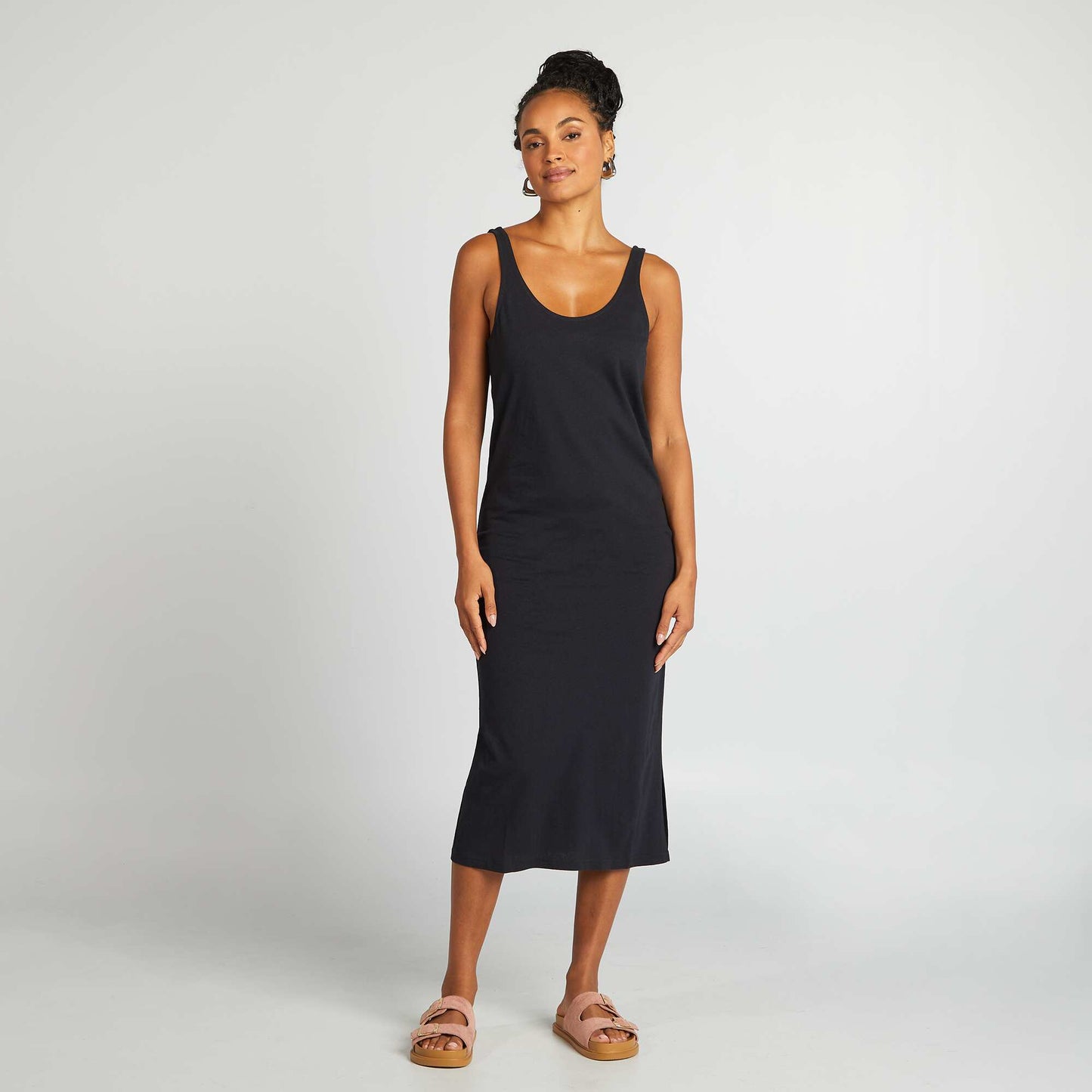 Robe longue de plage lin NOIR