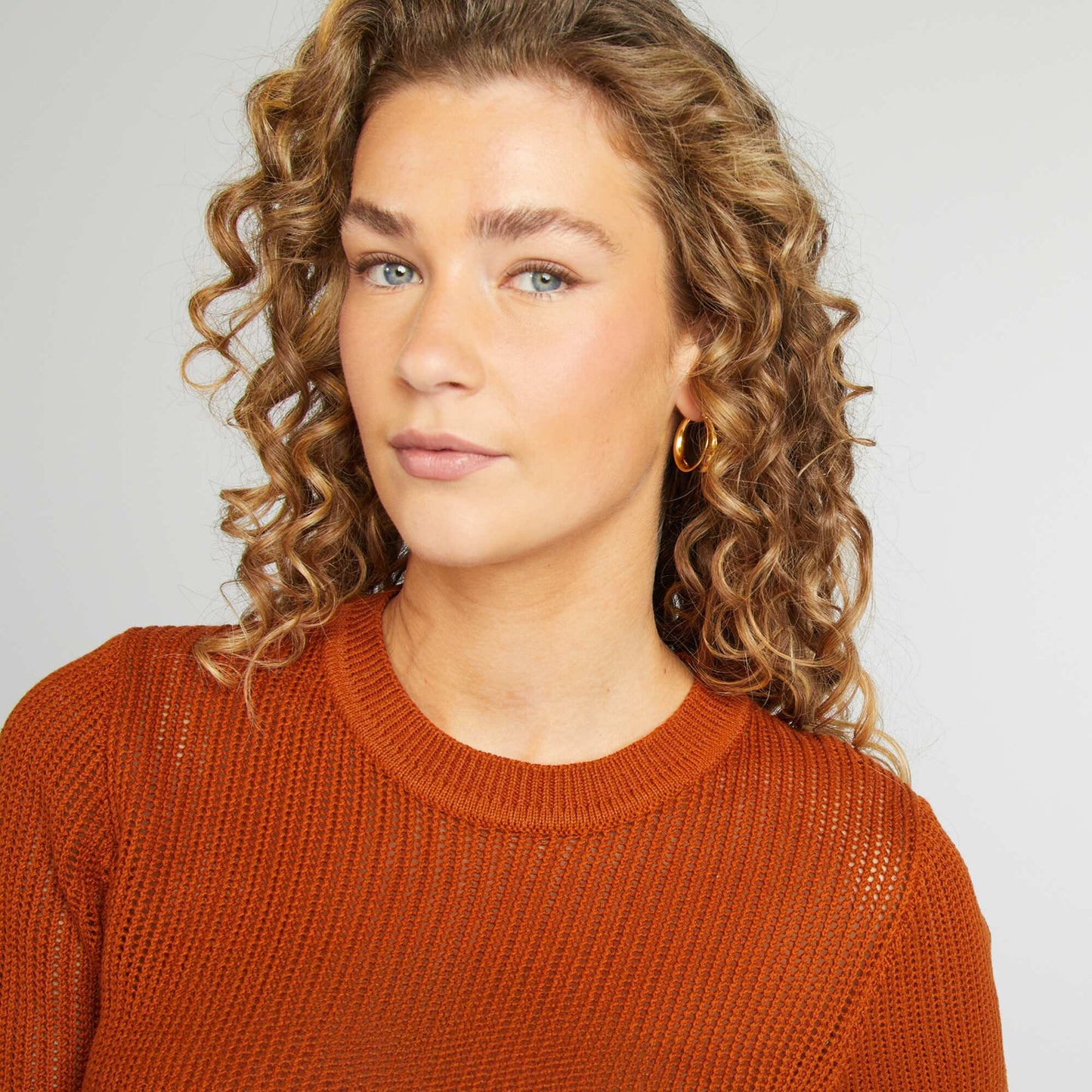 Pull en maille ajourée ORANGE