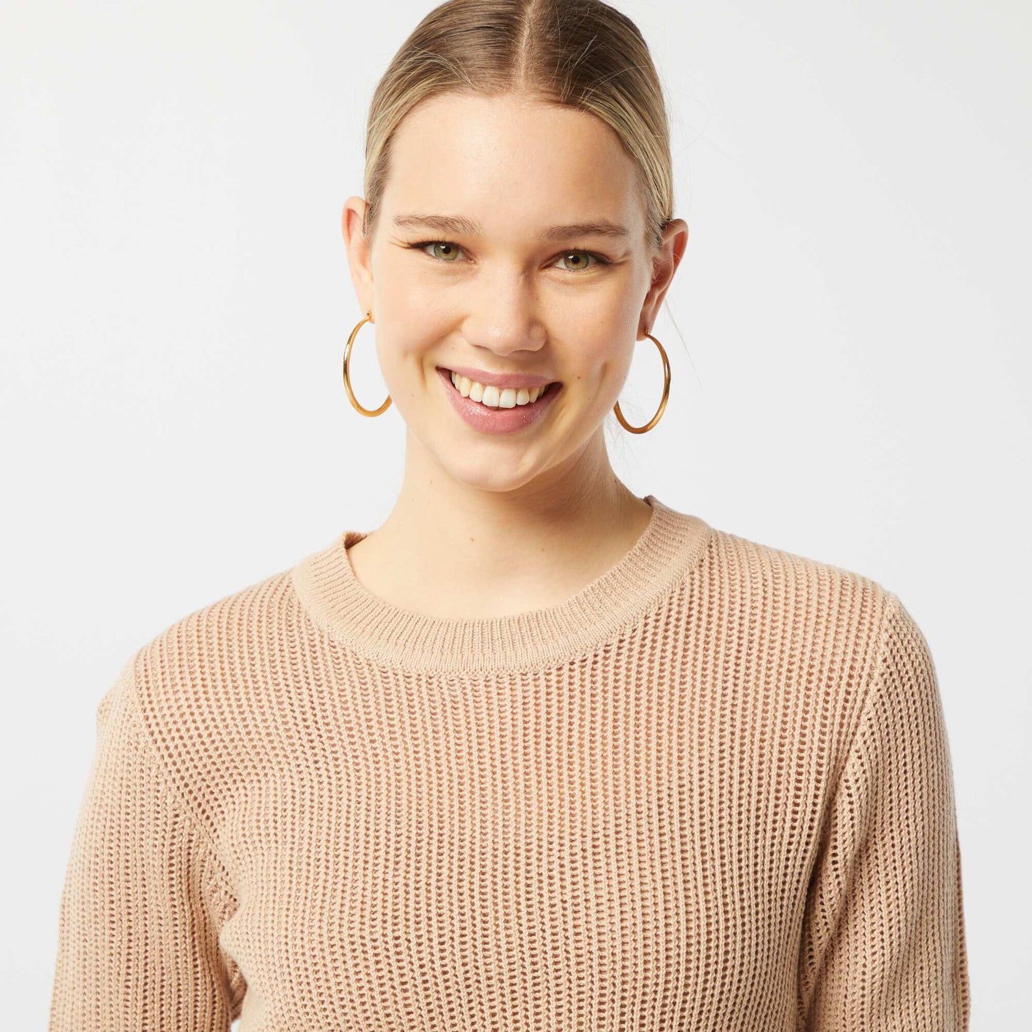 Pull en maille ajourée BEIGE