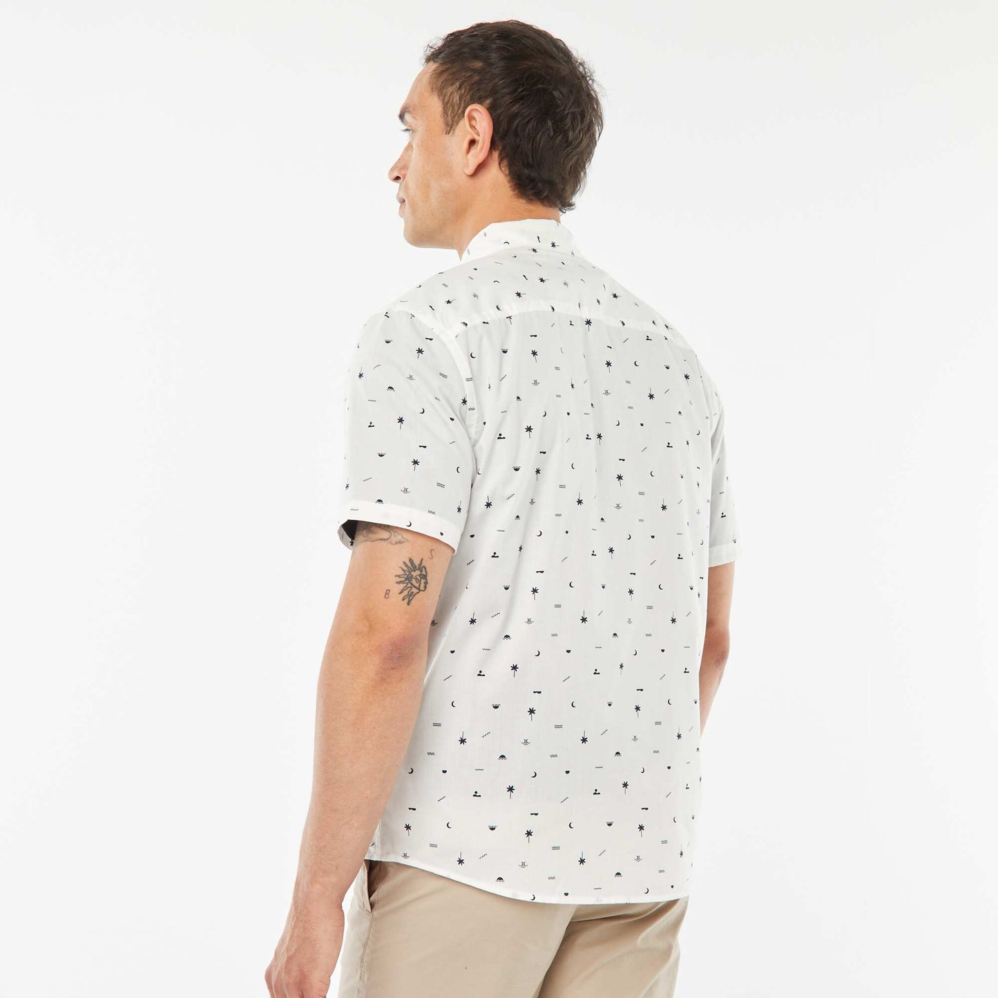 Chemise droite à manches courtes BLANC