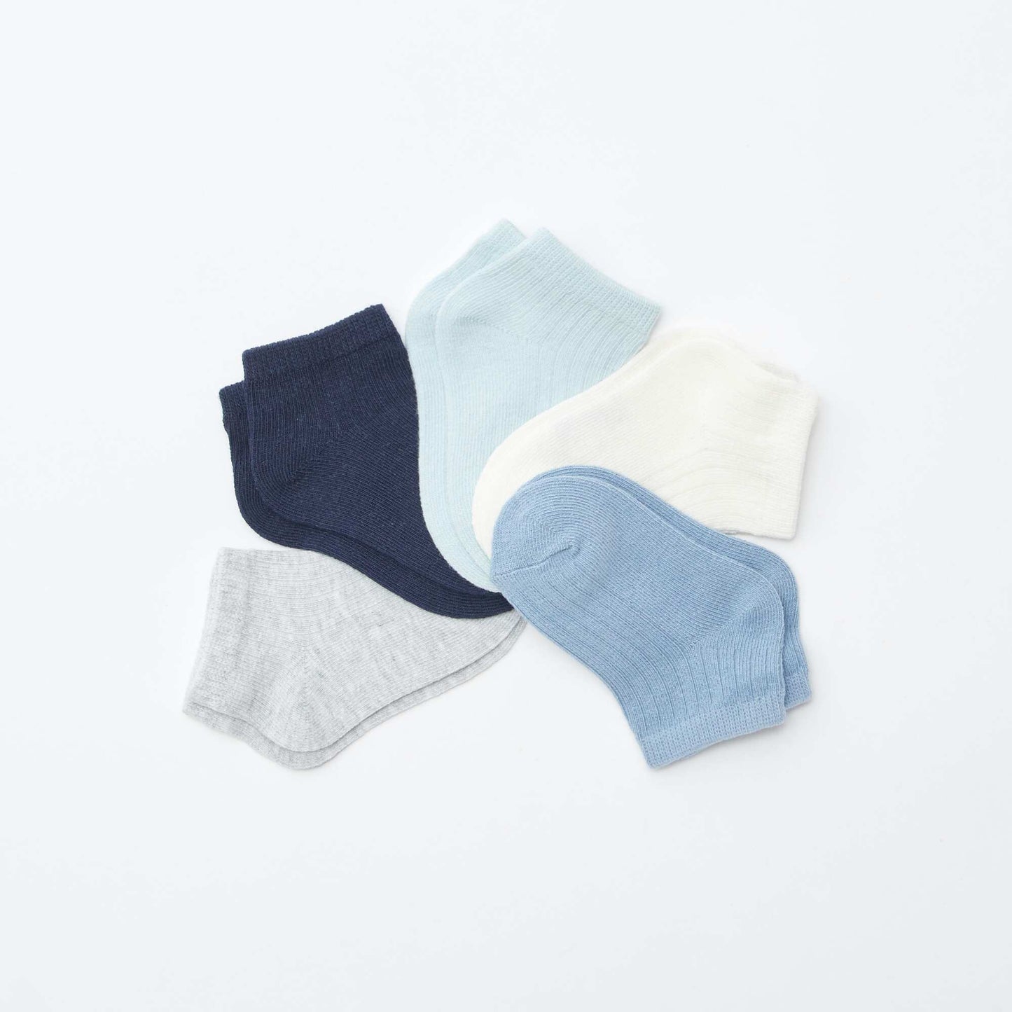 Lot de 5 paires de chaussettes invisibles BLEU