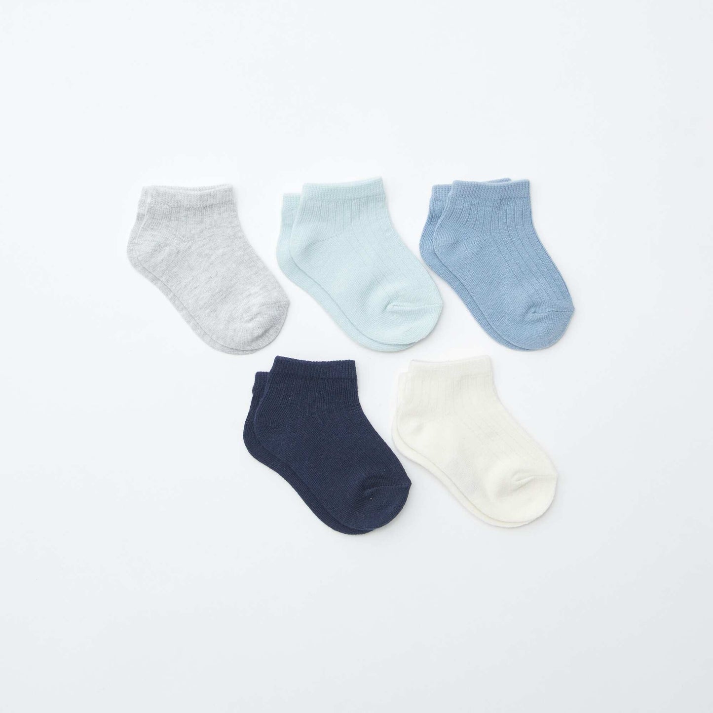 Lot de 5 paires de chaussettes invisibles BLEU