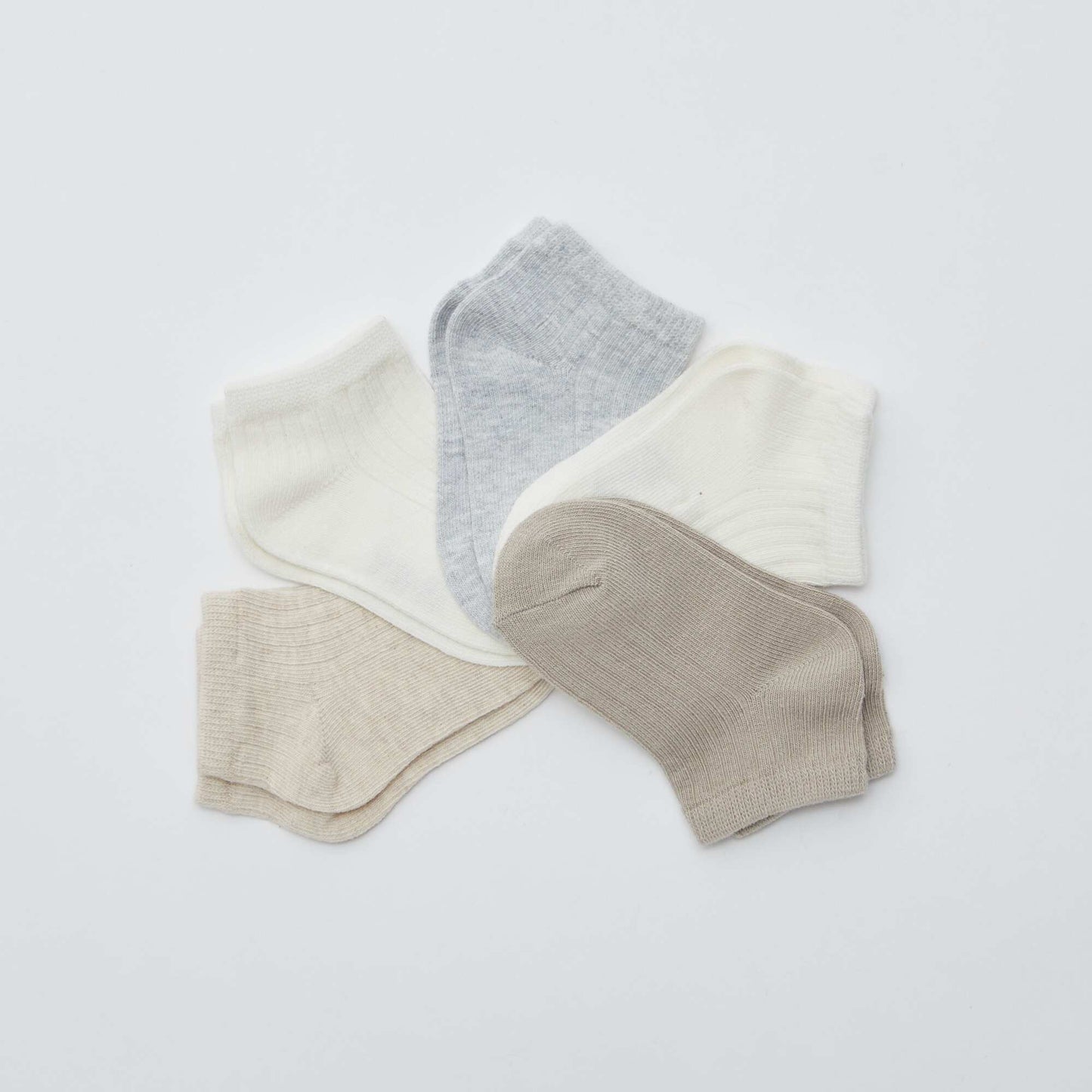 Lot de 5 paires de chaussettes invisibles BEIGE