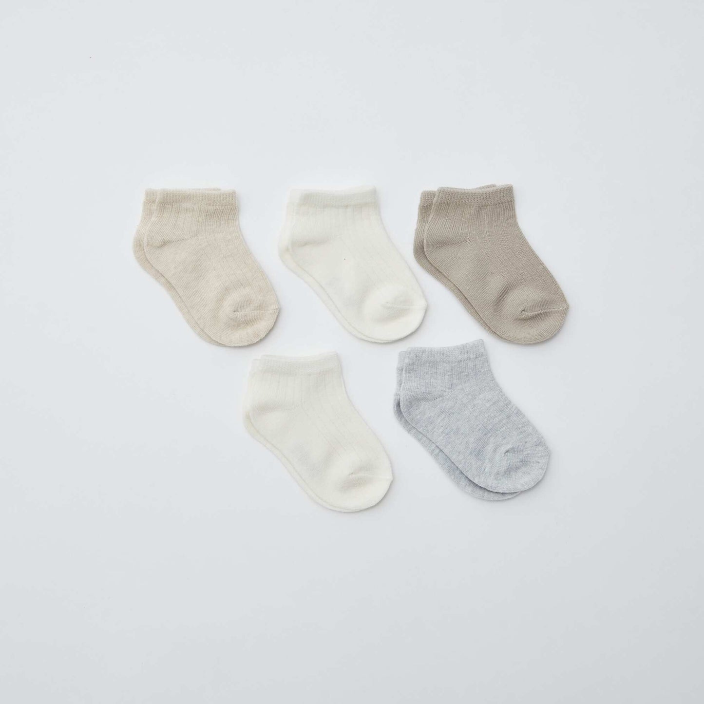 Lot de 5 paires de chaussettes invisibles BEIGE
