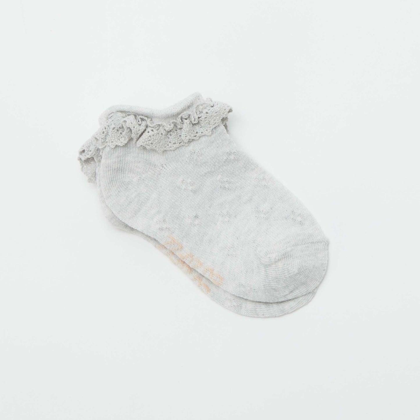 Lot de 3 paires de chaussettes volantées ROSE/GRIS