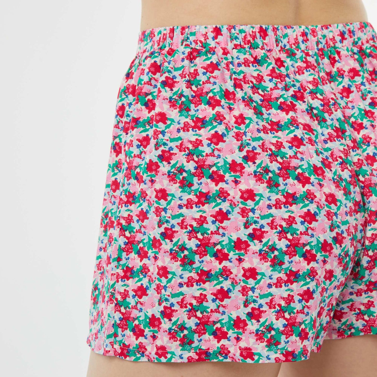 Pyjama short 2 pièces avec tee-shirt noué ROSE FLEURI